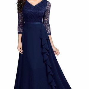Navy floor length gown